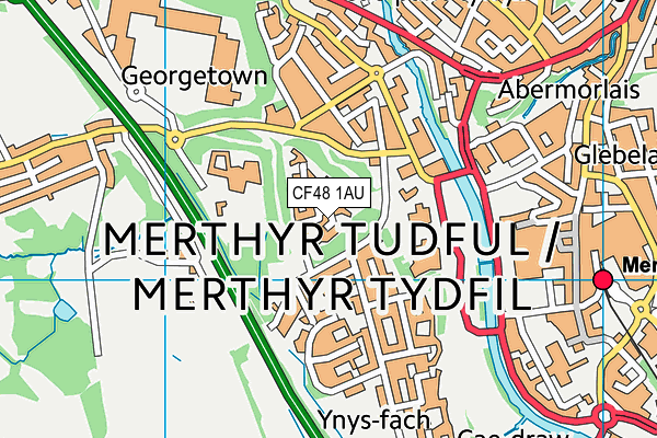 CF48 1AU map - OS VectorMap District (Ordnance Survey)