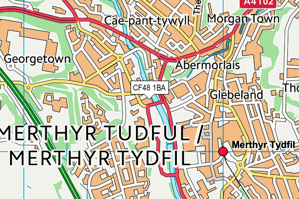 CF48 1BA map - OS VectorMap District (Ordnance Survey)