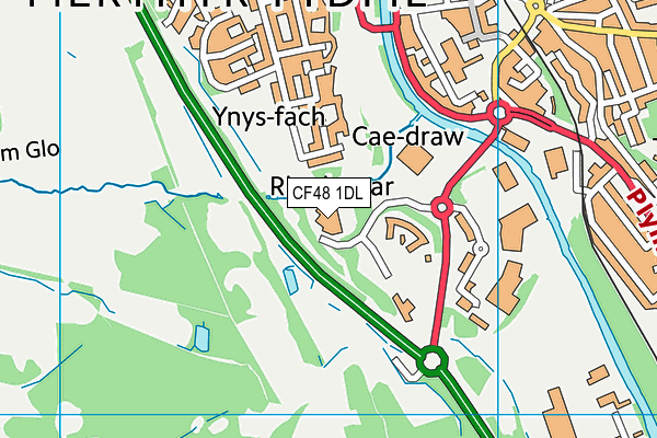 CF48 1DL map - OS VectorMap District (Ordnance Survey)