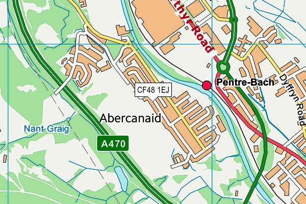 CF48 1EJ map - OS VectorMap District (Ordnance Survey)