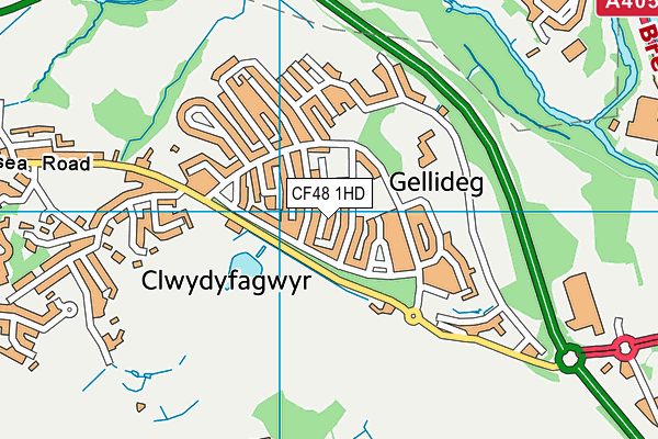 CF48 1HD map - OS VectorMap District (Ordnance Survey)