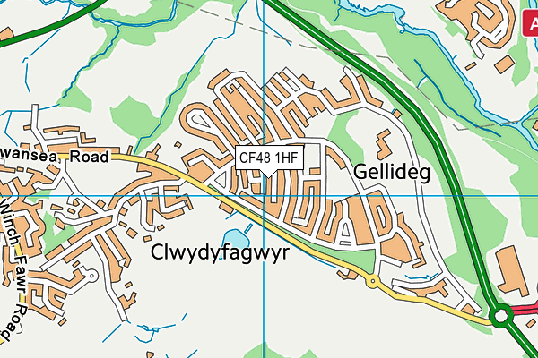 CF48 1HF map - OS VectorMap District (Ordnance Survey)