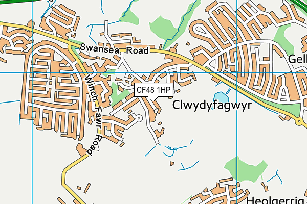 CF48 1HP map - OS VectorMap District (Ordnance Survey)