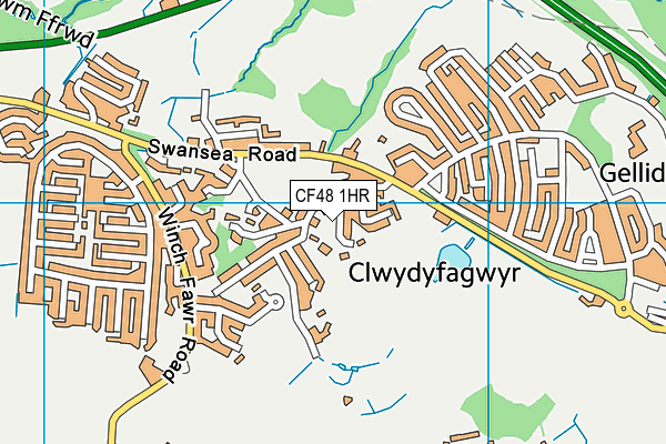 CF48 1HR map - OS VectorMap District (Ordnance Survey)