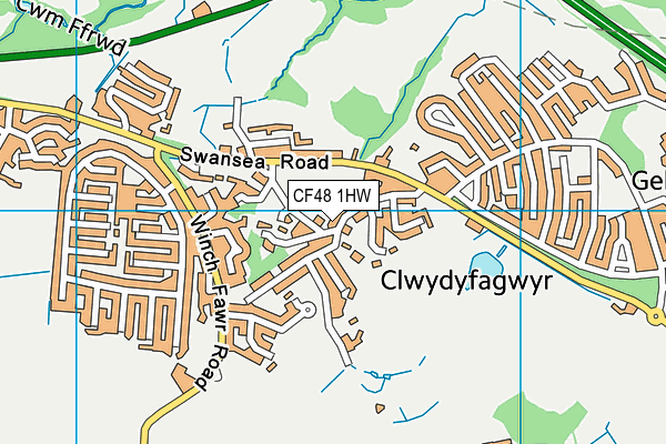 CF48 1HW map - OS VectorMap District (Ordnance Survey)