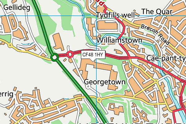 CF48 1HY map - OS VectorMap District (Ordnance Survey)