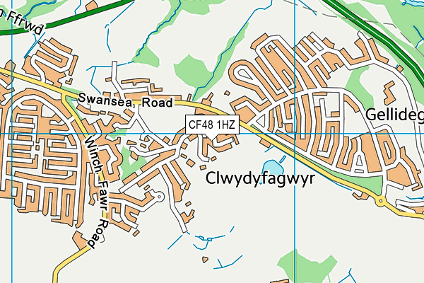 CF48 1HZ map - OS VectorMap District (Ordnance Survey)