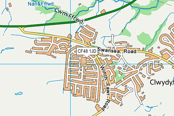 CF48 1JD map - OS VectorMap District (Ordnance Survey)