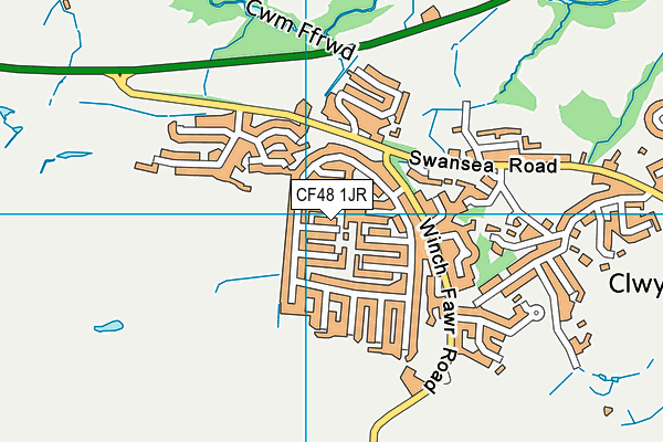 CF48 1JR map - OS VectorMap District (Ordnance Survey)