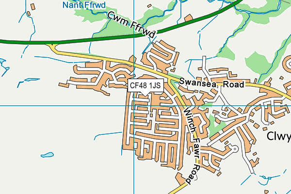 CF48 1JS map - OS VectorMap District (Ordnance Survey)