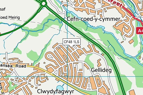 CF48 1LS map - OS VectorMap District (Ordnance Survey)