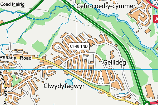 CF48 1ND map - OS VectorMap District (Ordnance Survey)