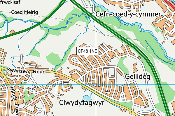 CF48 1NE map - OS VectorMap District (Ordnance Survey)