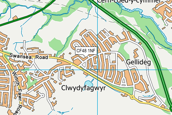 CF48 1NF map - OS VectorMap District (Ordnance Survey)