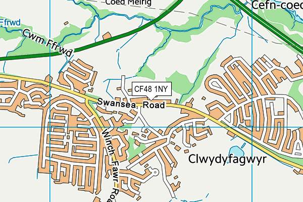 CF48 1NY map - OS VectorMap District (Ordnance Survey)