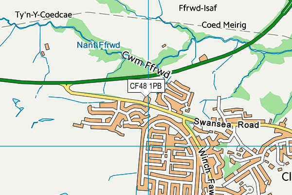 CF48 1PB map - OS VectorMap District (Ordnance Survey)