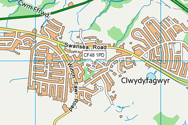 CF48 1PD map - OS VectorMap District (Ordnance Survey)