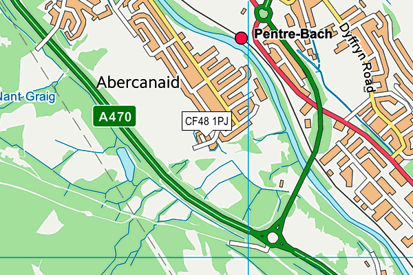 CF48 1PJ map - OS VectorMap District (Ordnance Survey)