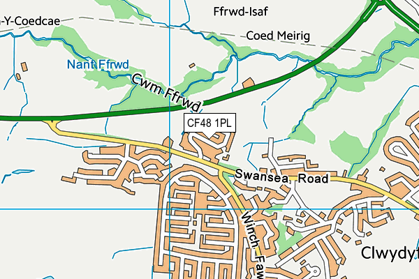 CF48 1PL map - OS VectorMap District (Ordnance Survey)