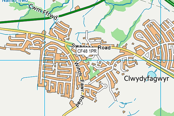 CF48 1PR map - OS VectorMap District (Ordnance Survey)