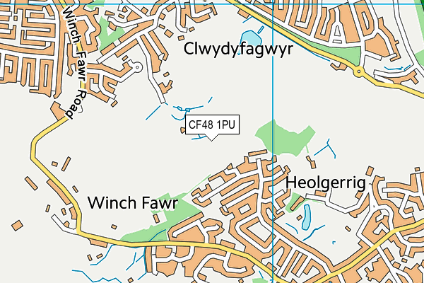 CF48 1PU map - OS VectorMap District (Ordnance Survey)