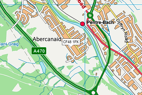 CF48 1PX map - OS VectorMap District (Ordnance Survey)