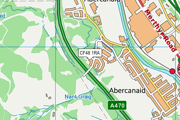 CF48 1RA map - OS VectorMap District (Ordnance Survey)