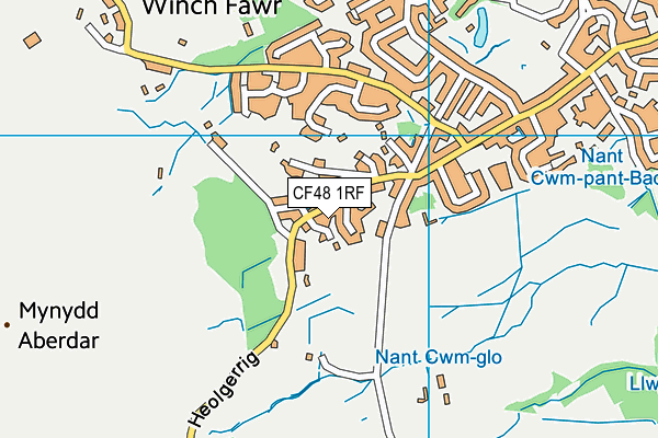 CF48 1RF map - OS VectorMap District (Ordnance Survey)