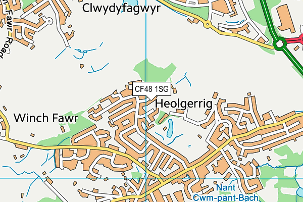 CF48 1SG map - OS VectorMap District (Ordnance Survey)