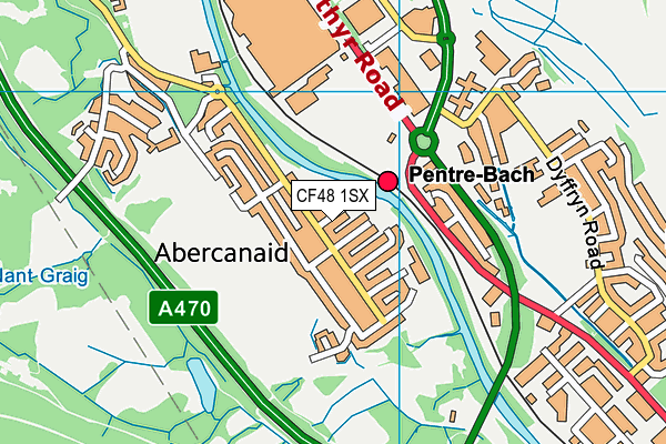 CF48 1SX map - OS VectorMap District (Ordnance Survey)