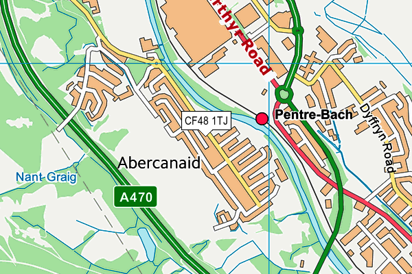 CF48 1TJ map - OS VectorMap District (Ordnance Survey)