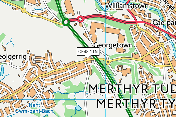 CF48 1TN map - OS VectorMap District (Ordnance Survey)