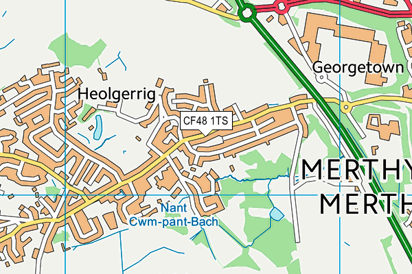 CF48 1TS map - OS VectorMap District (Ordnance Survey)