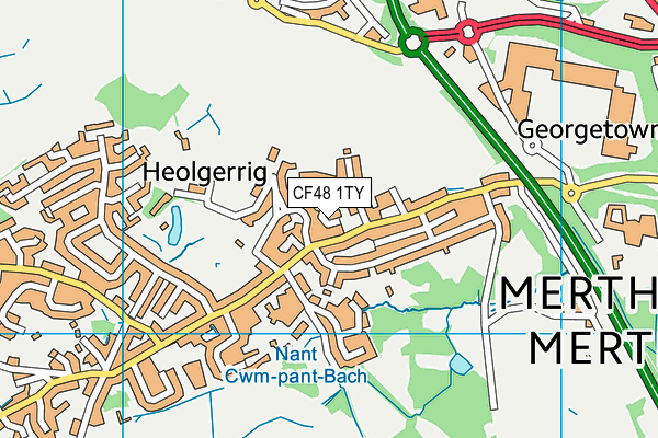 CF48 1TY map - OS VectorMap District (Ordnance Survey)