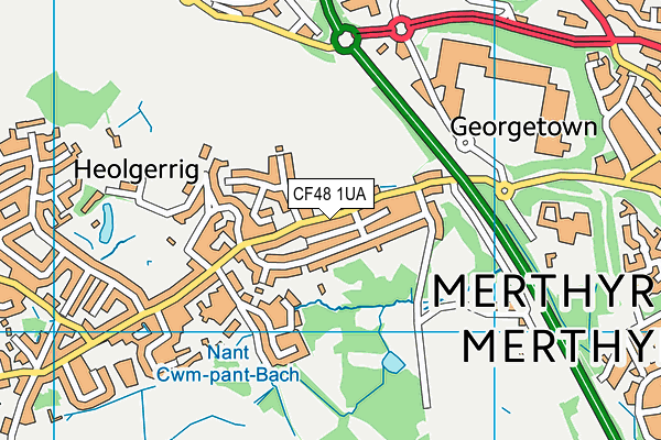 CF48 1UA map - OS VectorMap District (Ordnance Survey)