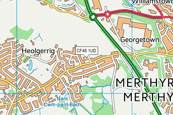 CF48 1UD map - OS VectorMap District (Ordnance Survey)