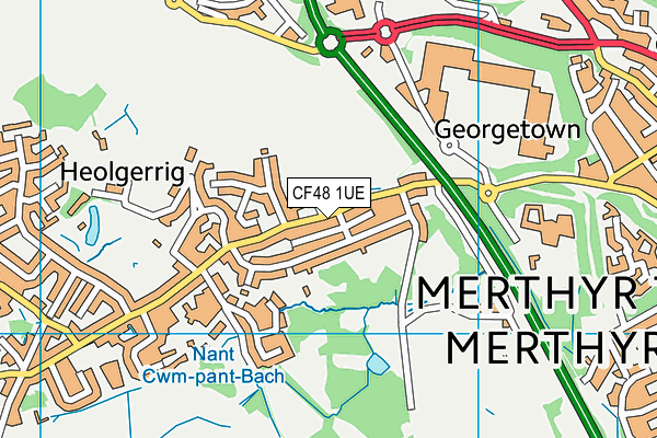 CF48 1UE map - OS VectorMap District (Ordnance Survey)