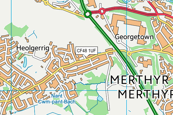 CF48 1UF map - OS VectorMap District (Ordnance Survey)