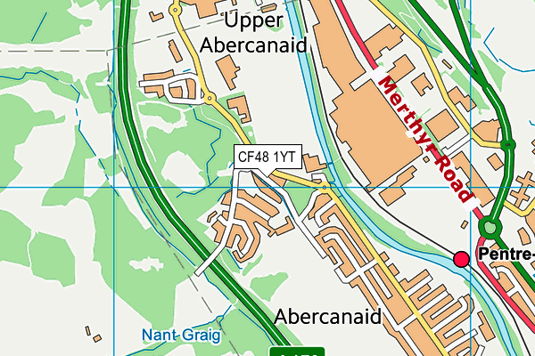 CF48 1YT map - OS VectorMap District (Ordnance Survey)