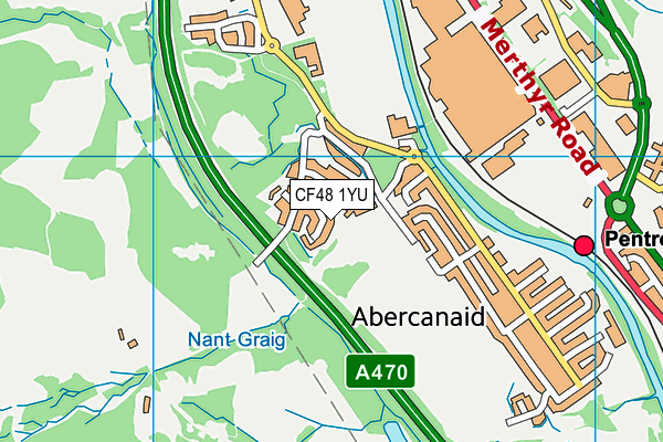 CF48 1YU map - OS VectorMap District (Ordnance Survey)