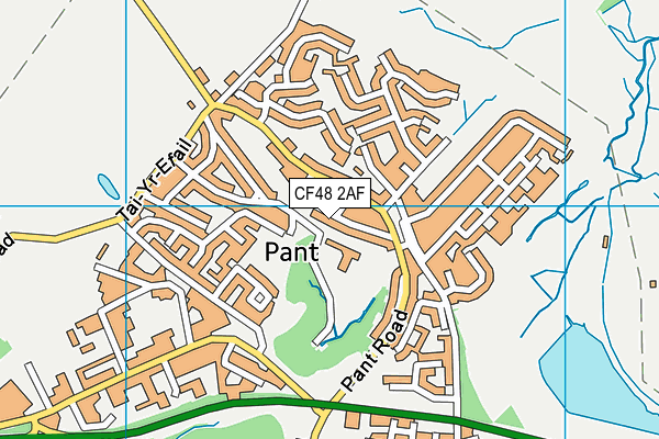 CF48 2AF map - OS VectorMap District (Ordnance Survey)