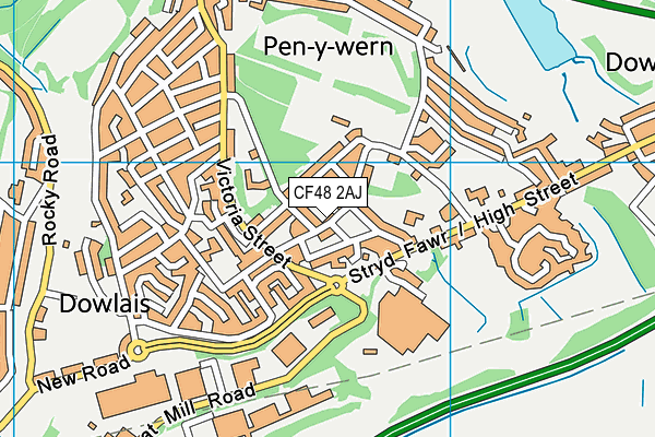 CF48 2AJ map - OS VectorMap District (Ordnance Survey)