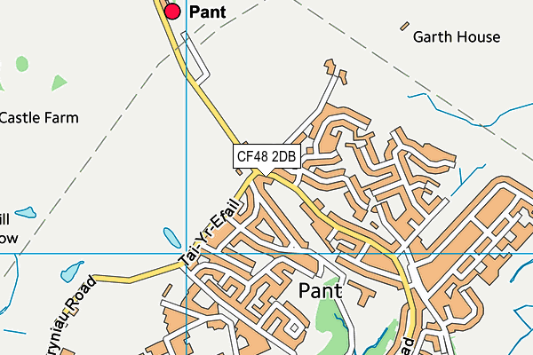 CF48 2DB map - OS VectorMap District (Ordnance Survey)