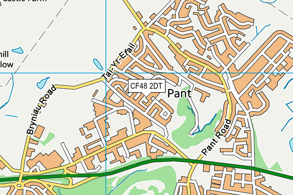 CF48 2DT map - OS VectorMap District (Ordnance Survey)