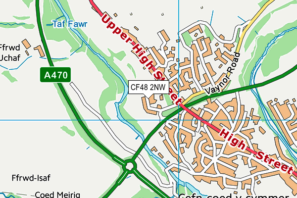 CF48 2NW map - OS VectorMap District (Ordnance Survey)