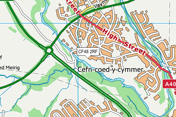 CF48 2RF map - OS VectorMap District (Ordnance Survey)