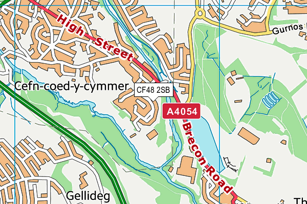 CF48 2SB map - OS VectorMap District (Ordnance Survey)