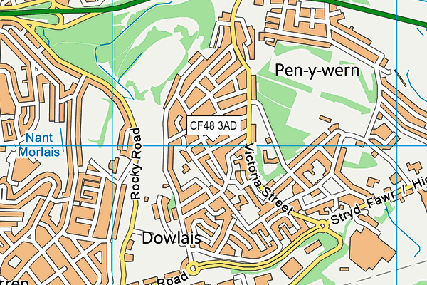 CF48 3AD map - OS VectorMap District (Ordnance Survey)