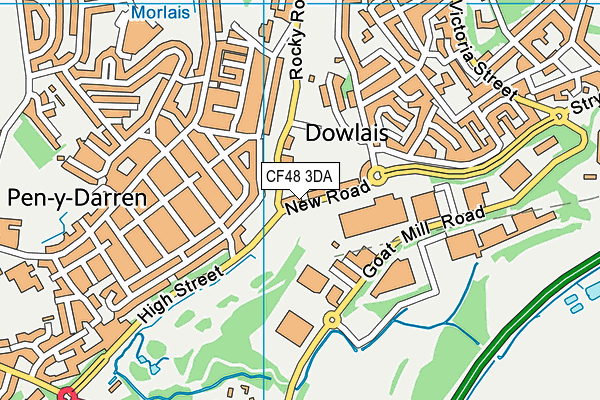 CF48 3DA map - OS VectorMap District (Ordnance Survey)