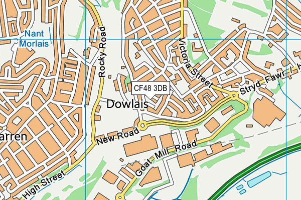 CF48 3DB map - OS VectorMap District (Ordnance Survey)